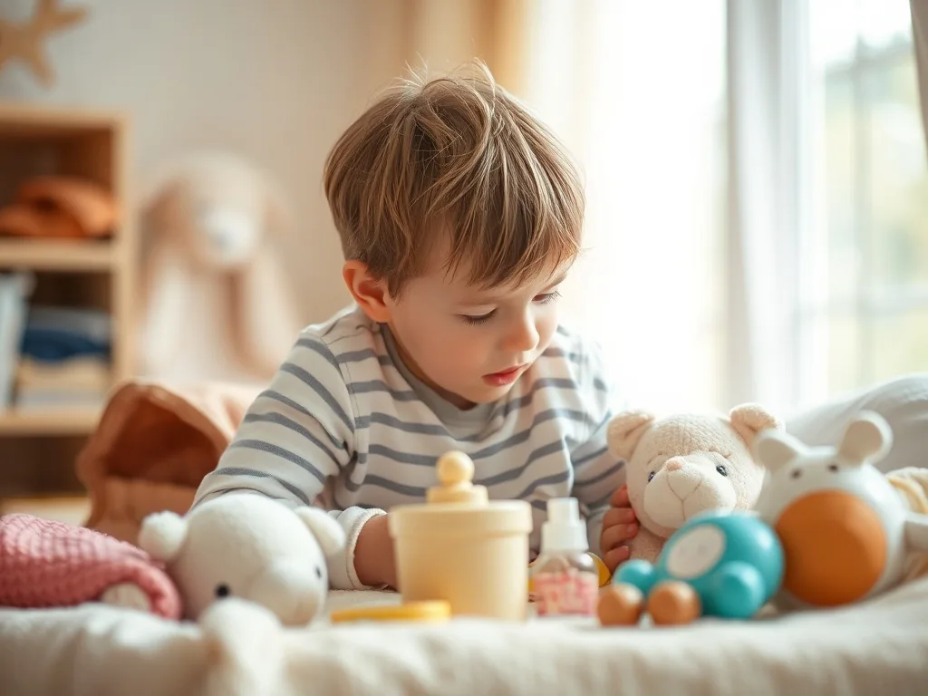 Un planificateur hebdomadaire imprimé posé sur une table en bois, avec un stylo, une tasse de thé et un petit jouet d'enfant